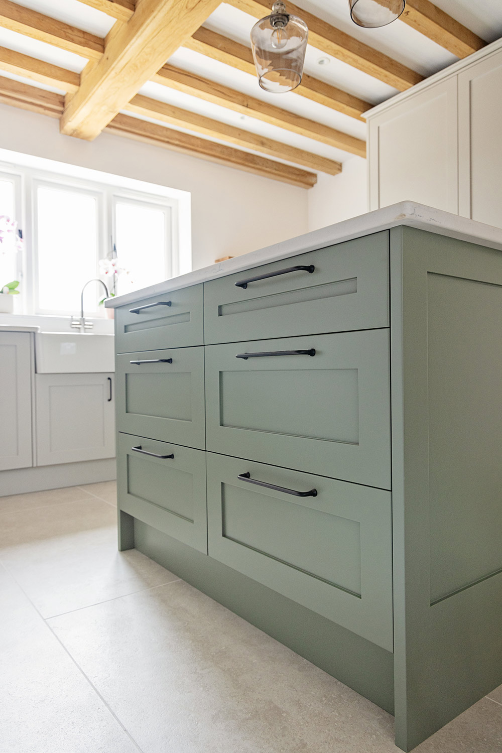 Deanna and Raymond's Painted Overlay Shaker Kitchen